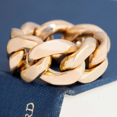 Vintage Wide Curb Link Chain Ring