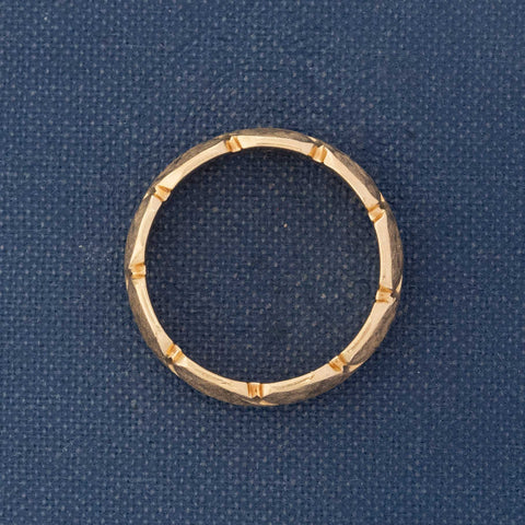 Vintage Wide Etched Leaf Motif Band, by Tiffany & Co.