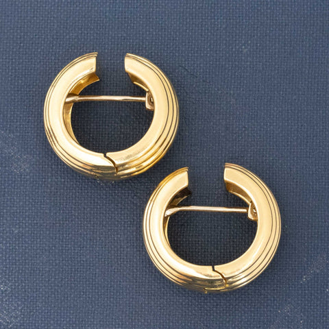 Vintage Wide Ribbed Hoop Earrings by Tiffany & Co.