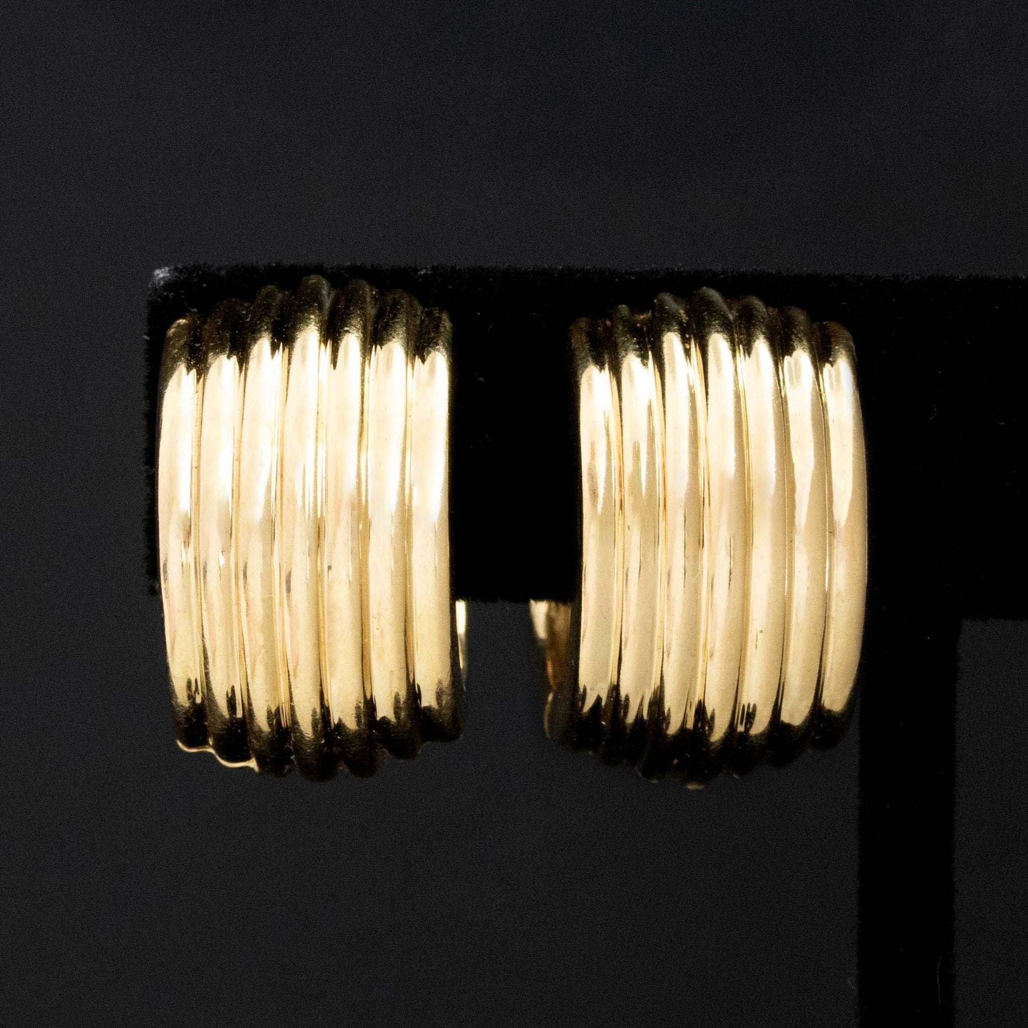 Vintage Wide Ribbed Hoop Earrings by Tiffany & Co.