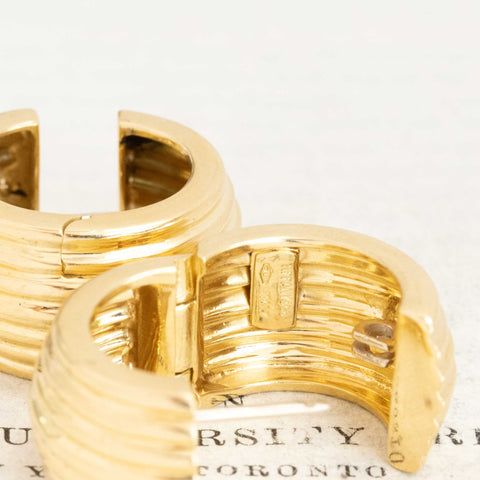 Vintage Wide Ribbed Hoop Earrings by Tiffany & Co.