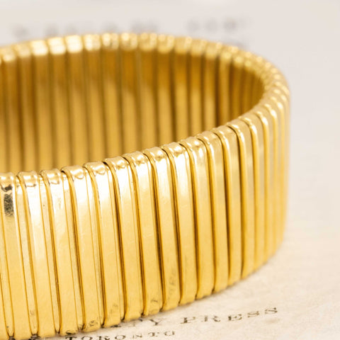 Vintage Wide Tubogas Cuff Bracelet, Italian