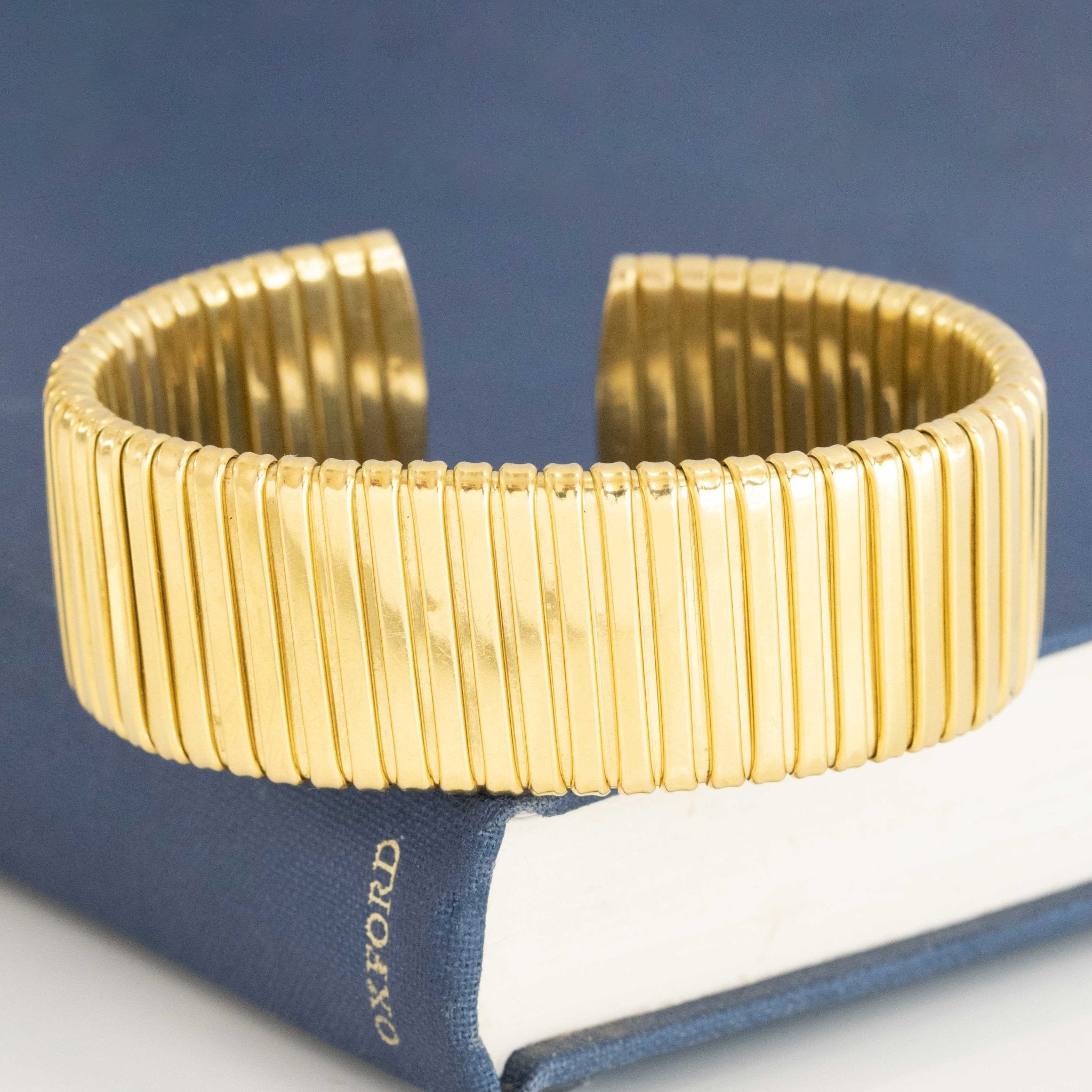 Vintage Wide Tubogas Cuff Bracelet Italian