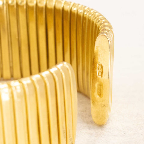 Vintage Wide Tubogas Cuff Bracelet, Italian