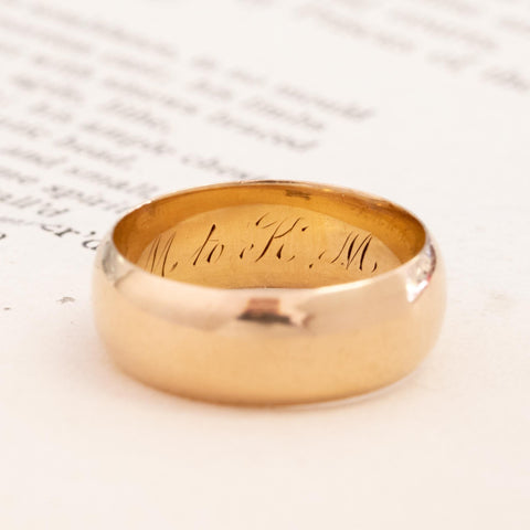 Vintage Wide Wedding Band, 6.6mm