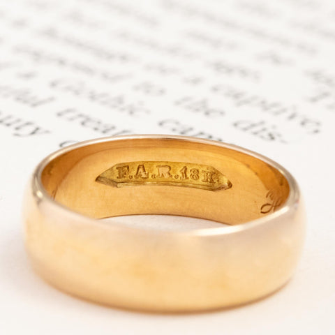 Vintage Wide Wedding Band, 6mm