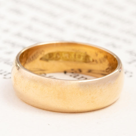 Vintage Wide Wedding Band, 6mm