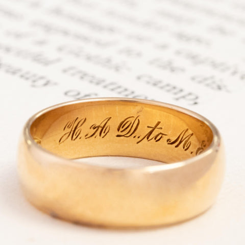 Vintage Wide Wedding Band, 6mm