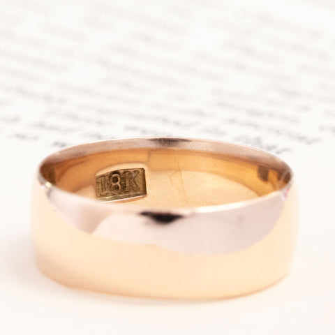 Vintage Wide Wedding Band, 7.4mm