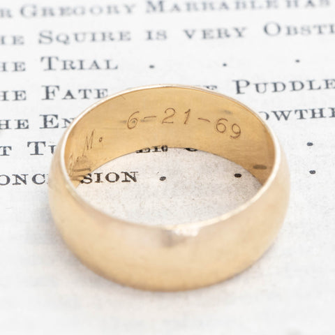 Vintage Wide Wedding Band, 7.80mm