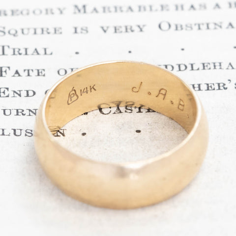 Vintage Wide Wedding Band, 7.80mm