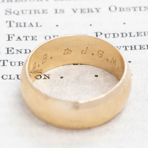 Vintage Wide Wedding Band, 7.80mm