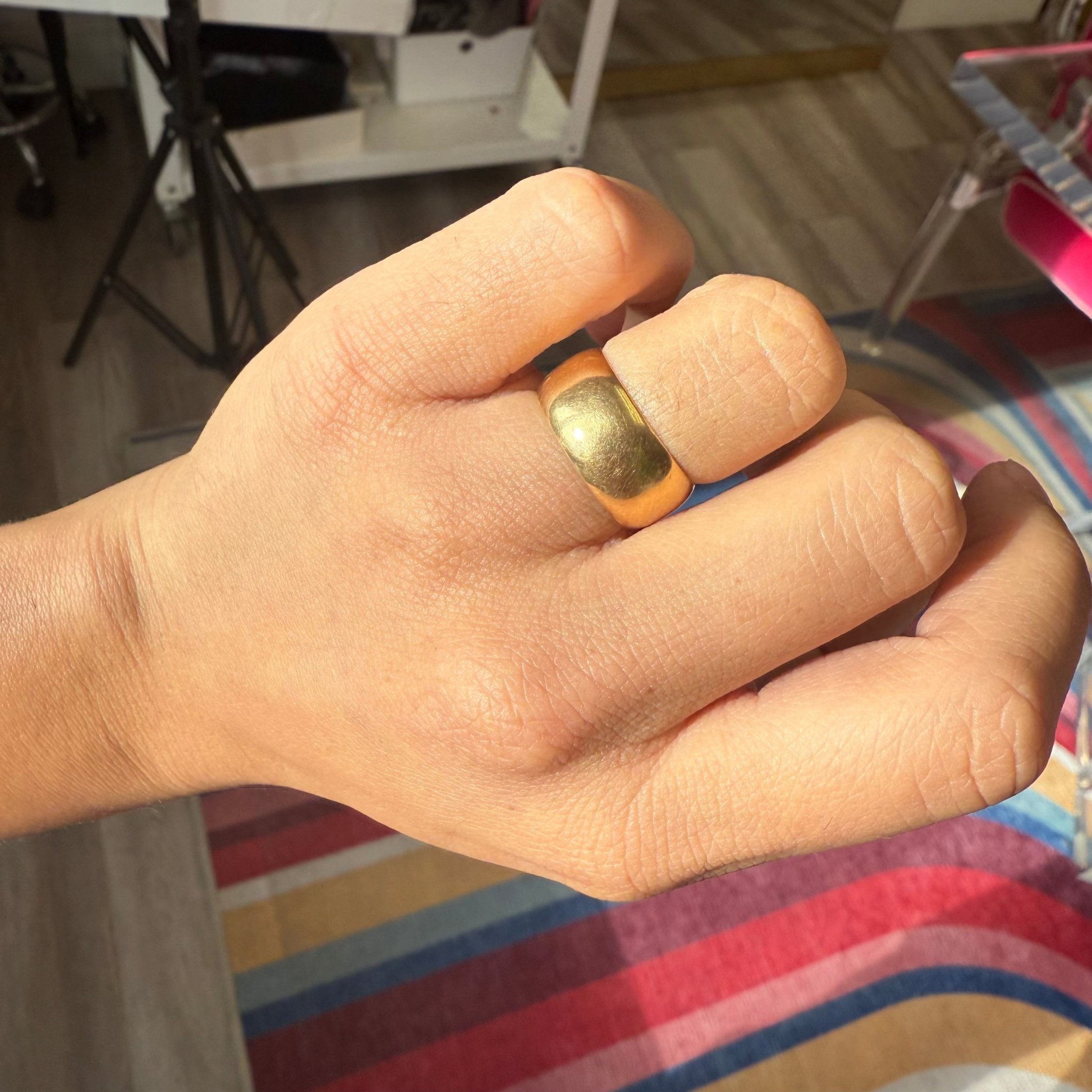 Vintage Wide Wedding Band, 8.7mm