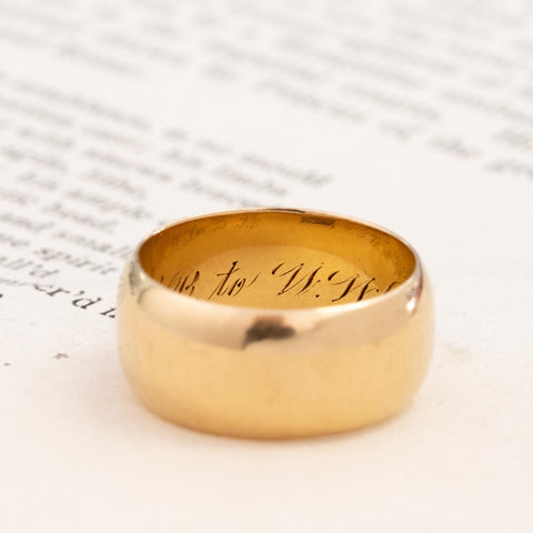 Vintage Wide Wedding Band, 8.7mm