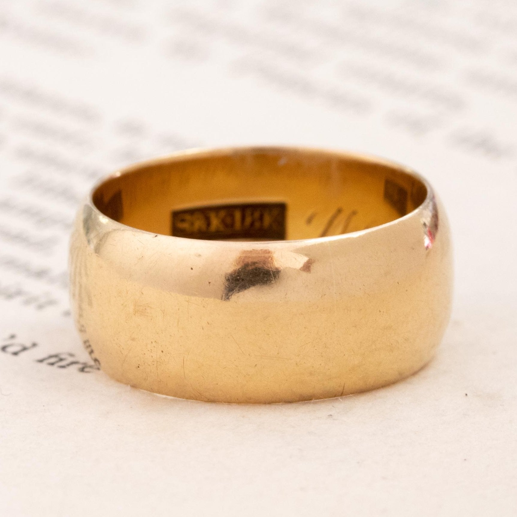 Vintage Wide Wedding Band, 8.7mm