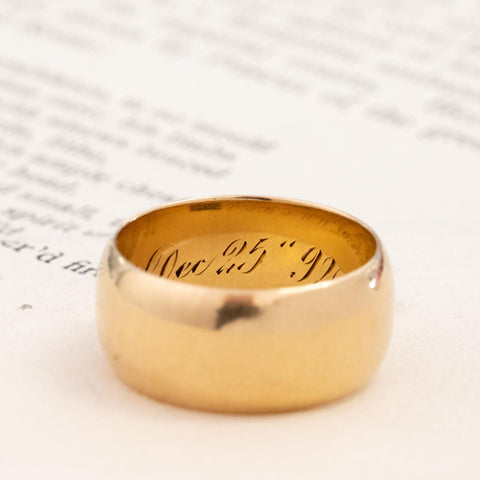 Vintage Wide Wedding Band, 8.7mm