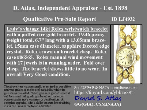 Vintage Woven Dress Watch, by Rolex
