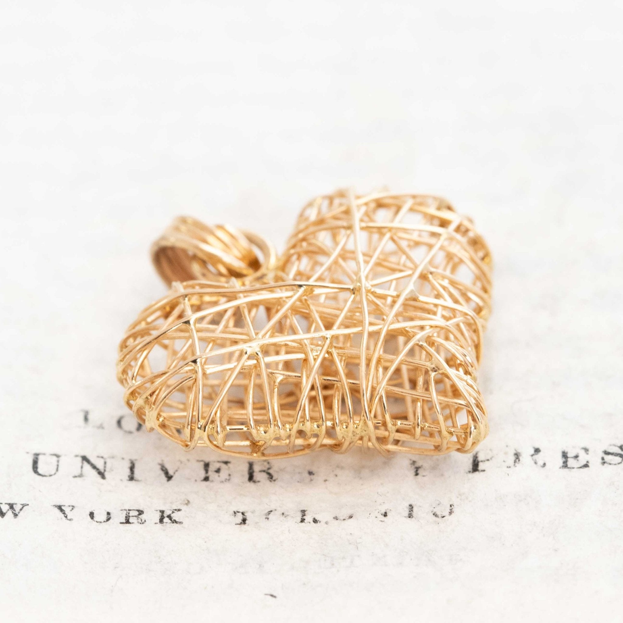 Vintage Woven Heart Pendant