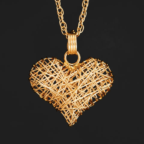 Vintage Woven Heart Pendant
