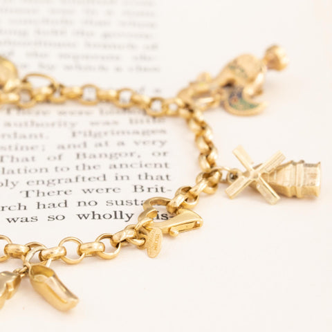 Vintage Yellow Gold Charm Bracelet