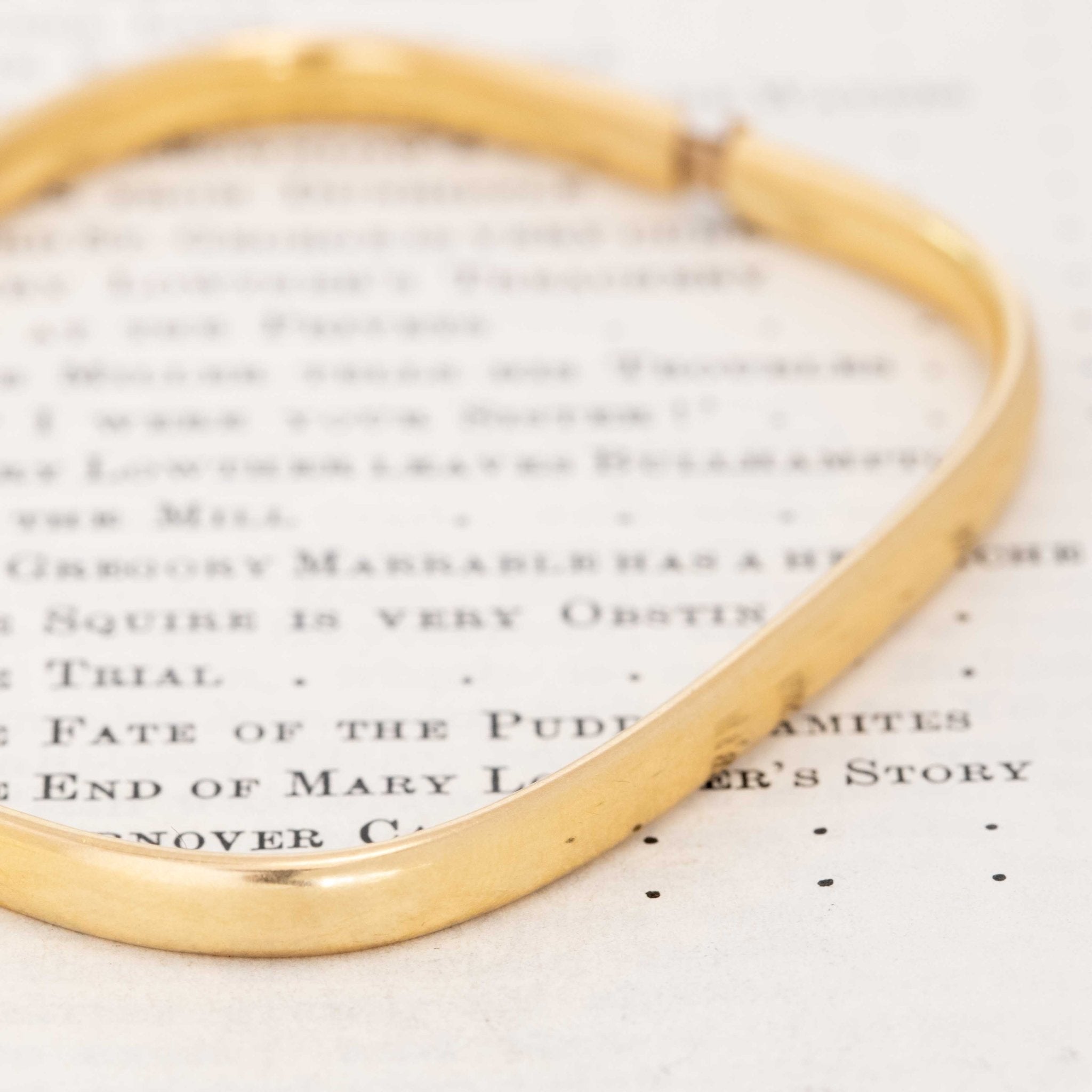 Vintage Yellow Gold Square Bangle, Italian