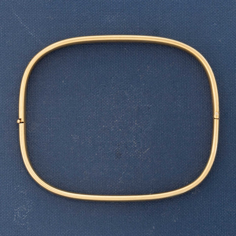 Vintage Yellow Gold Square Bangle, Italian