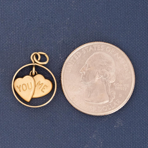 Vintage You & Me Heart Charm