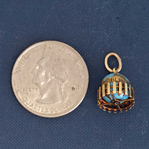 Vintage "You Mean The World to Me" Globe Charm