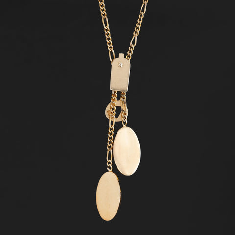 Vintage "Zipper" Long Chain Necklace, Italian