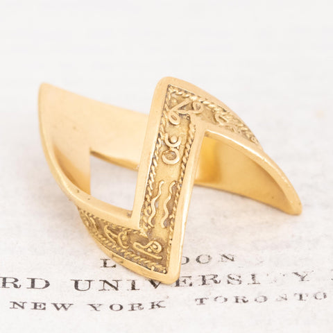 Vintage Zodiac V Ring