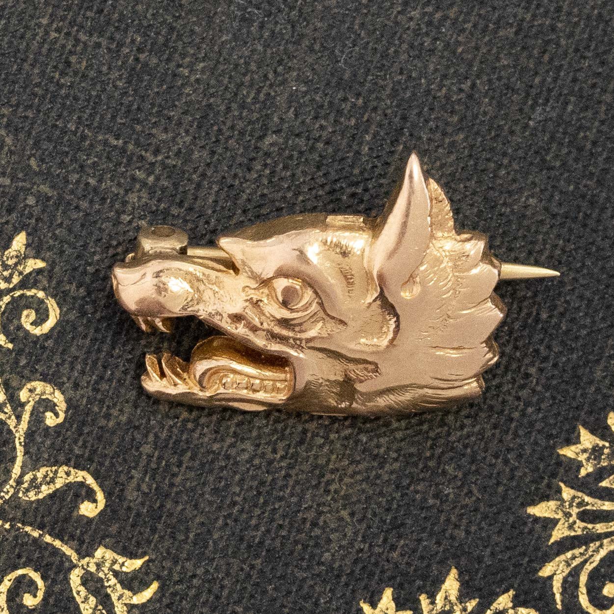 Yale Wolf Head Pin by Tiffany & Co.