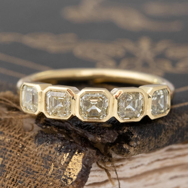 Penny Mist RoseCut Rustic Diamond Engraved One of a Kind Band Ring