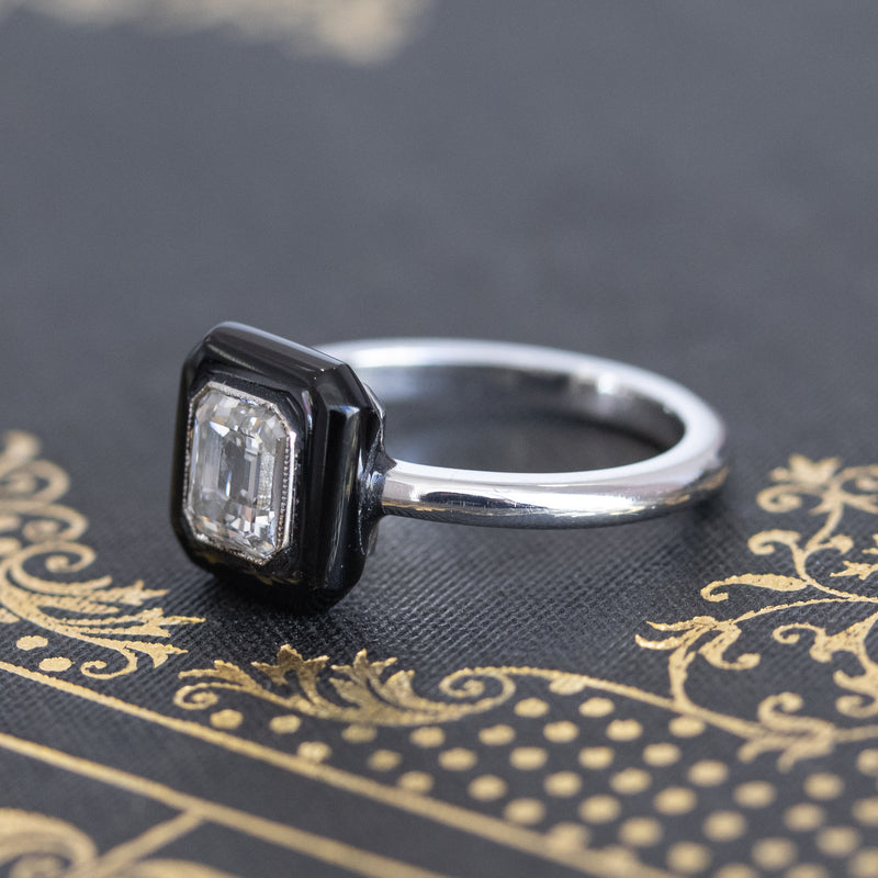 Art Deco, Platinum, Onyx and Diamond Kite-Shaped Cocktail Ring – Antique  Ring Boutique