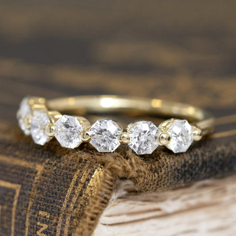 1.14ctw Octagonal Cut Diamond Half-Hoop Band