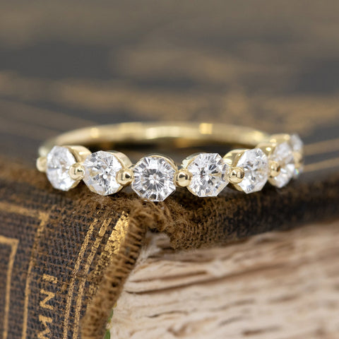 1.14ctw Octagonal Cut Diamond Half-Hoop Band
