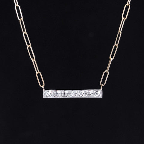 1.20ctw French Cut Diamond Bezel Bar Pendant