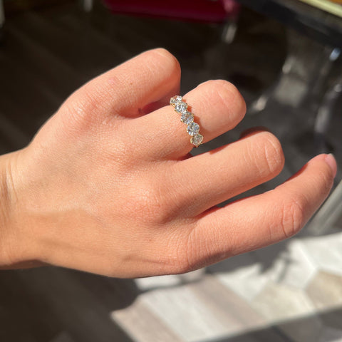 1.34ctw Old European Cut Diamond 5-Stone Band