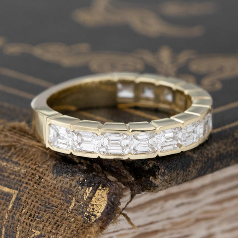 1.45ctw Emerald Cut Diamond 3/4 Eternity Band