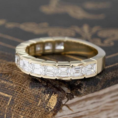 1.45ctw Emerald Cut Diamond 3/4 Eternity Band
