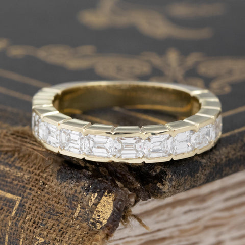 1.45ctw Emerald Cut Diamond 3/4 Eternity Band