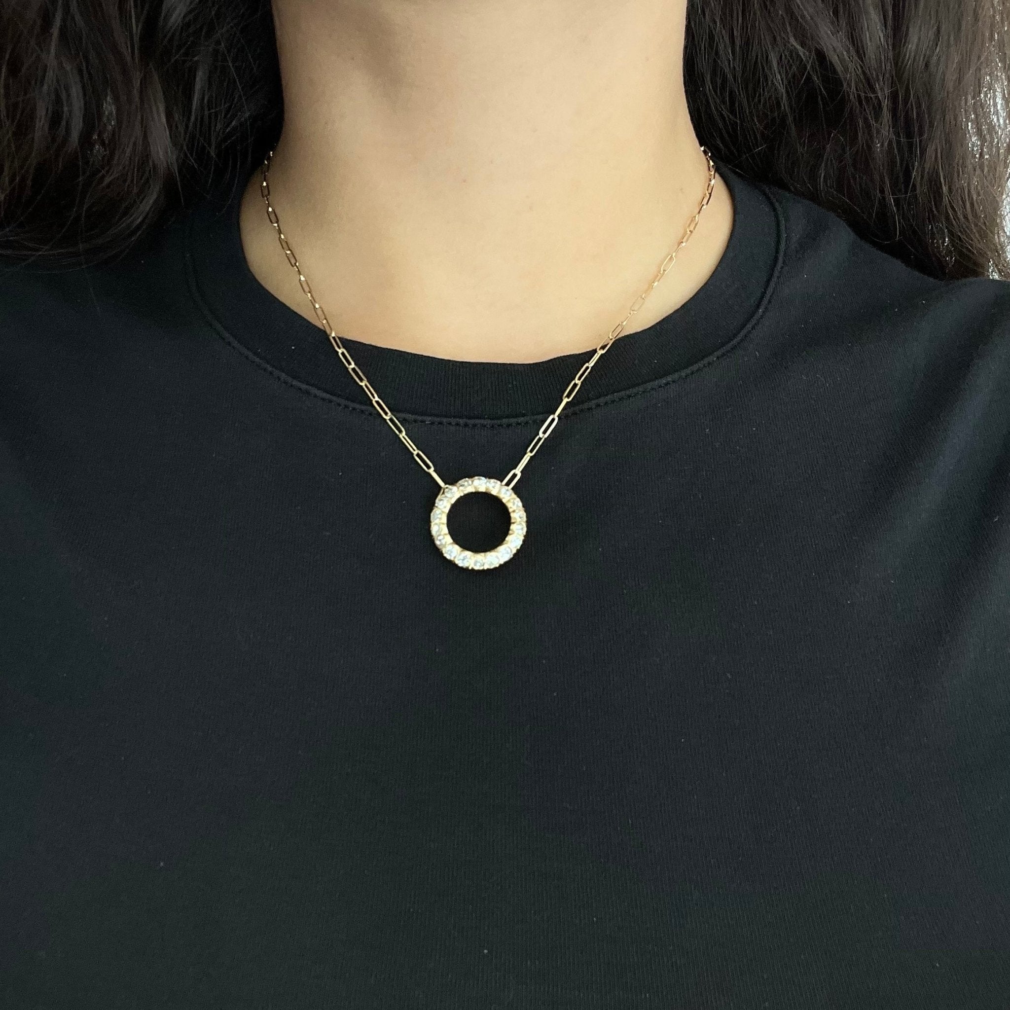 1.67ctw Old Mine Cut Diamond Circle Pendant