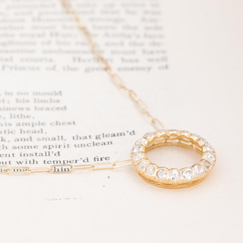 1.67ctw Old Mine Cut Diamond Circle Pendant