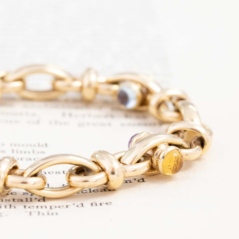 2.60ctw Vintage Tutti Frutti Bracelet, Italian