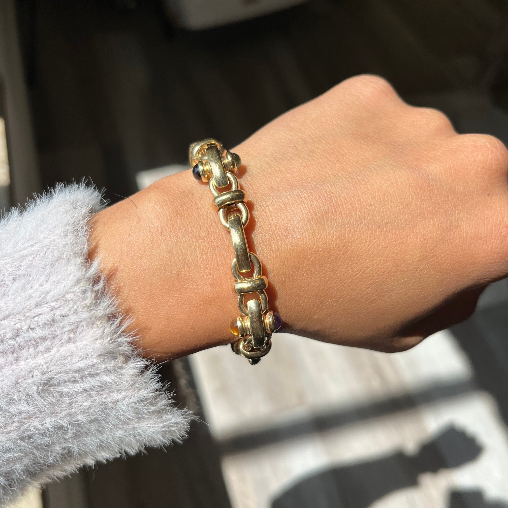 2.60ctw Vintage Tutti Frutti Bracelet, Italian