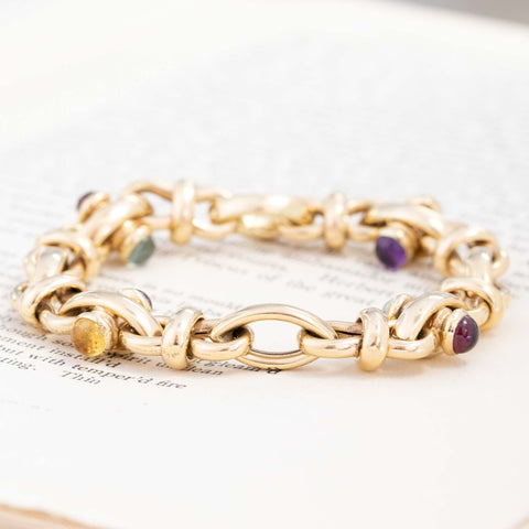 2.60ctw Vintage Tutti Frutti Bracelet, Italian