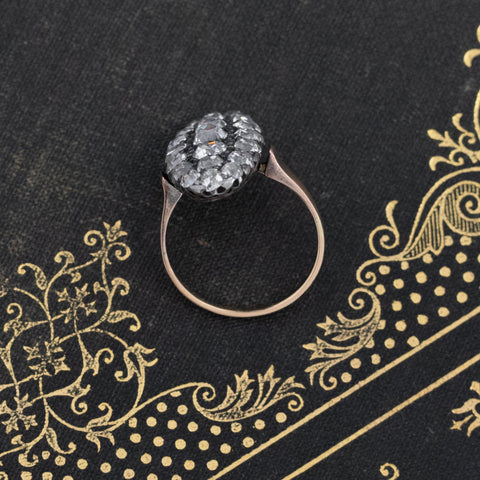 2.80ctw Antique Old Mine Diamond Navette Ring