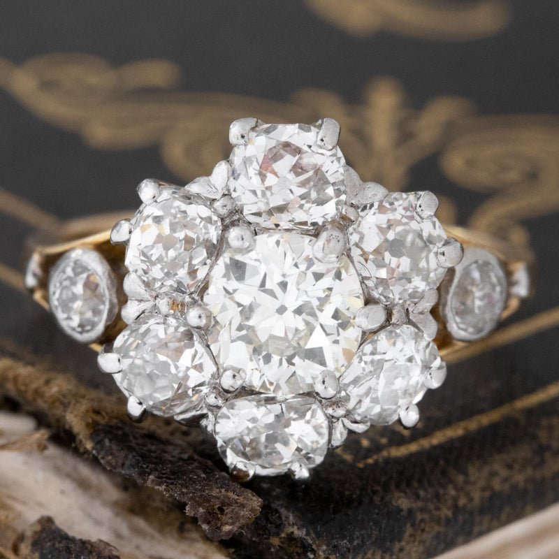 Diamond Flower Cluster Ring - Tomfoolery London