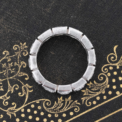 3.00ctw Vintage Round Cut Diamond Block Style Eternity Band