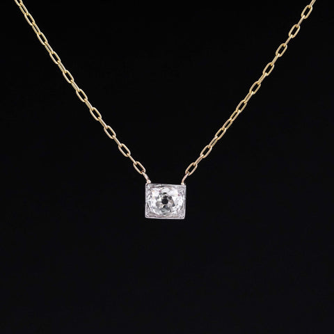 .32ct Antique Oval Mine Cut Diamond Conversion Pendant