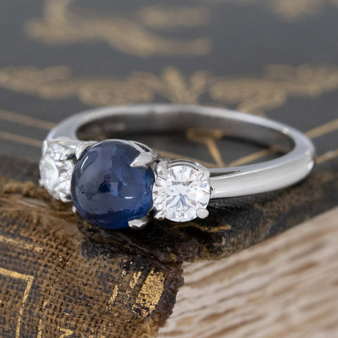 3.55ctw Vintage Sapphire & Diamond Trilogy Ring, by Tiffany & Co.